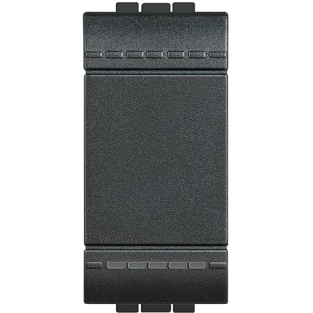 Переключатель традиционный с подсветкой LED янтарного цвета 16 А 250 В~ 1 модуль. Цвет Антрацит. Bticino LIVINGLIGHT. L4003N+LN4742V230