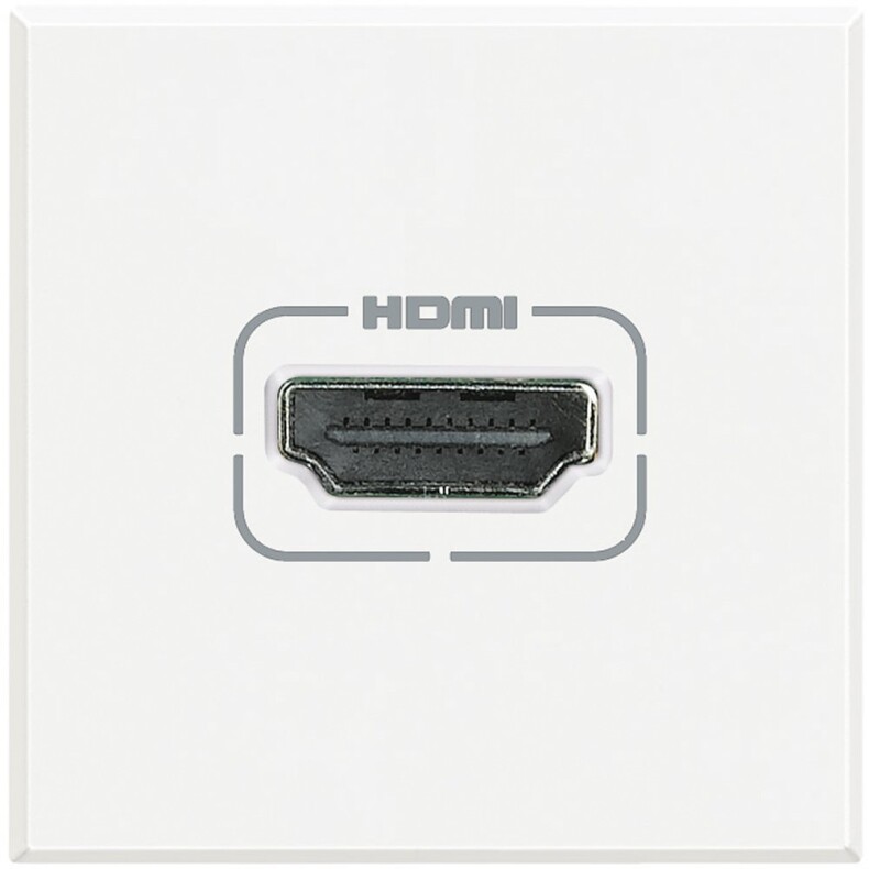 Разъем HDMI, винтовое подключение кабеля, 2 модуля. Цвет Белый. Bticino AXOLUTE. HD4284