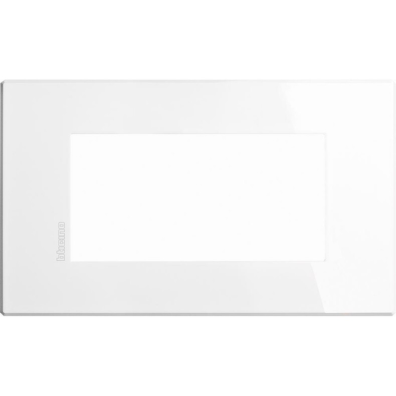 Рамка 1 пост AIR, прямоугольная форма. МОНОХРОМ. Цвет AXOLUTE Белый. Итальянский стандарт, 4 модуля. Bticino AXOLUTE. HW4804HD