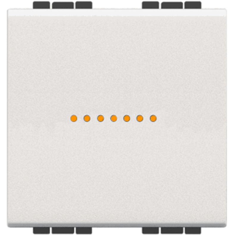 Переключатель промежуточный(перекрестный) с подсветкой Axial, 16 А 250 В~ 2 модуля. Цвет Белый. Bticino LIVINGLIGHT. N4054M2+LN4743/230A