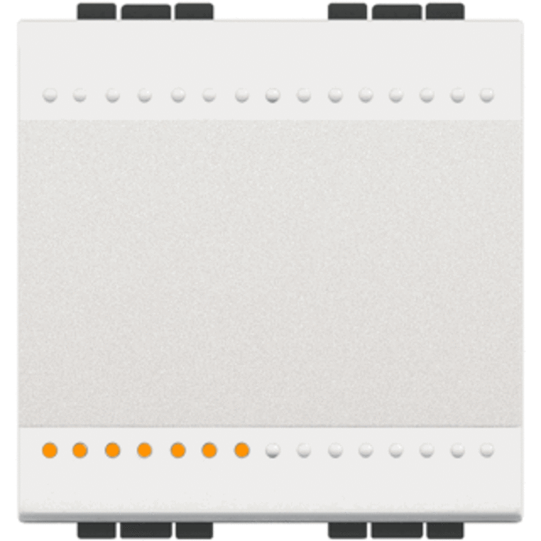 Переключатель промежуточный(перекрестный) с подсветкой, традиционный 16 А 250 В~ 2 модуля. Цвет Белый. Bticino LIVINGLIGHT. N4004M2N+LN4742V230